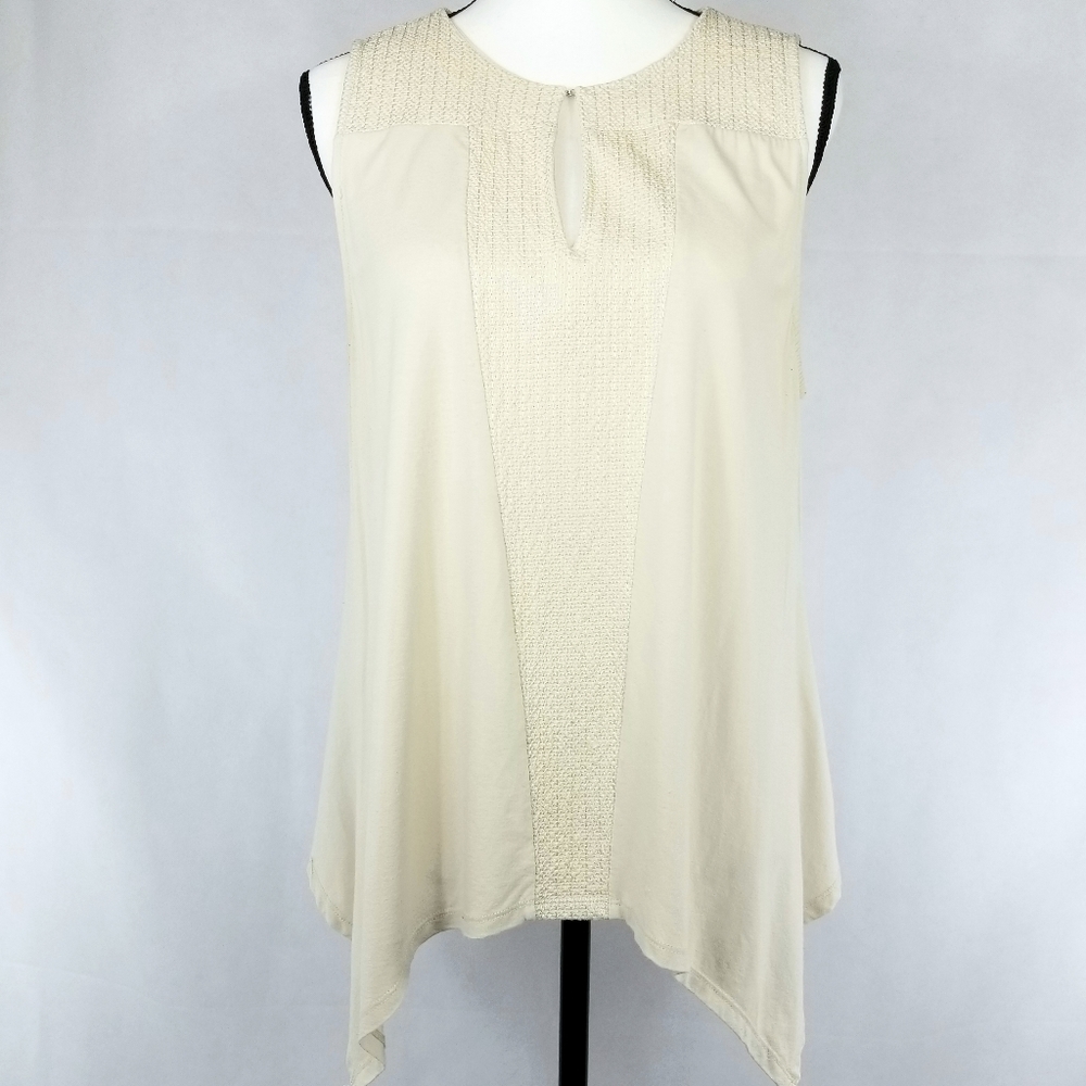 Shark Bite Hem Line Sleeveless Tunic